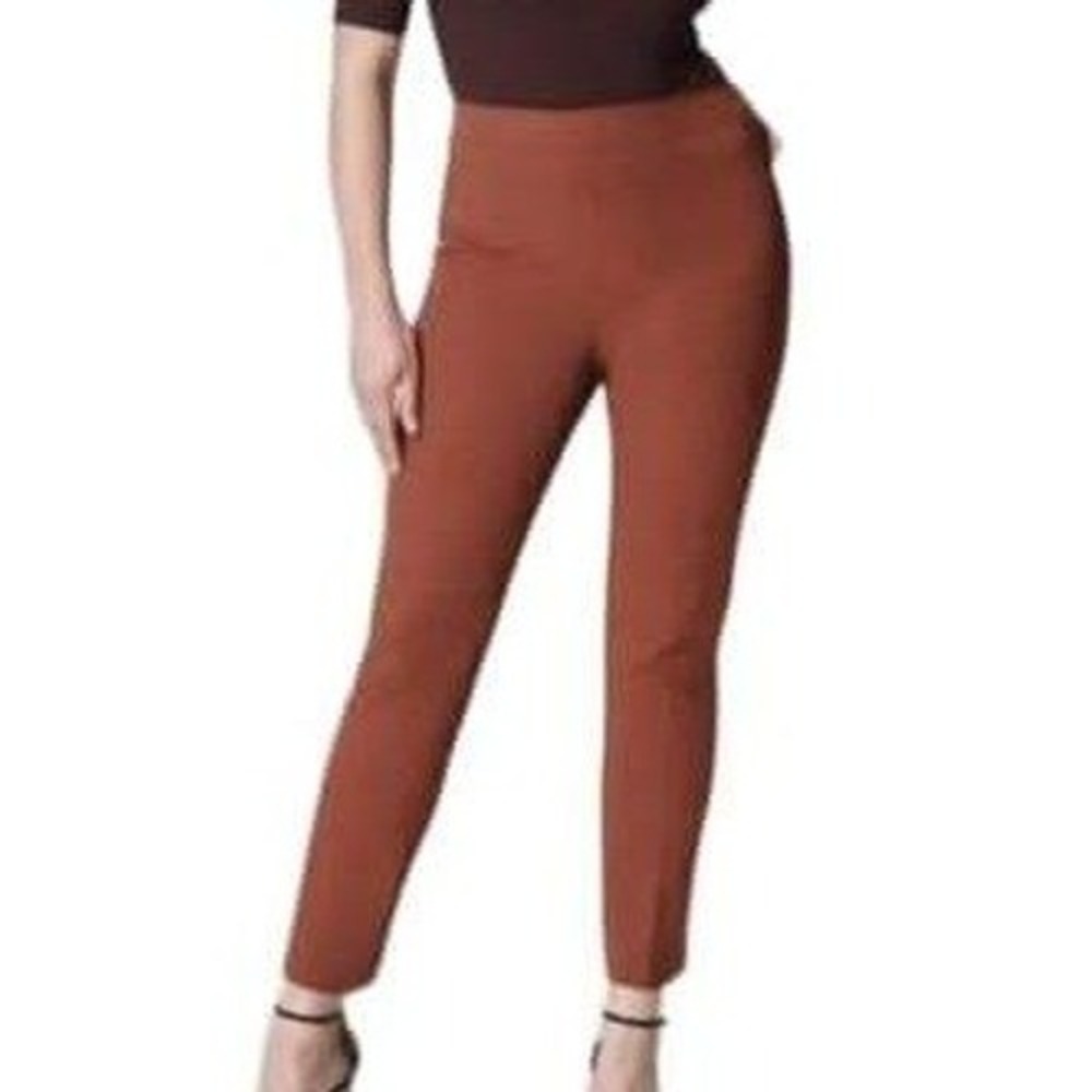 Spanx On-the-Go Ankle Slim Straight Pants Bronze Glow 20365Q Petite XS
